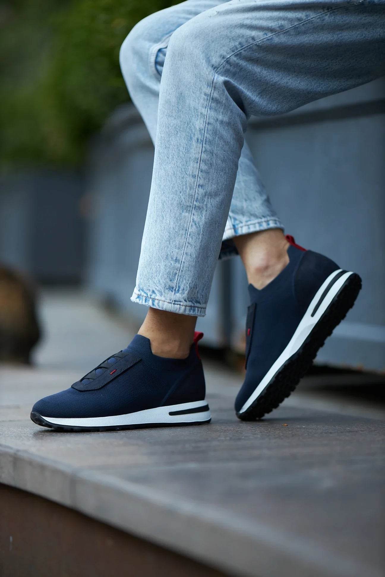 Blue Knitwear Casual Runners