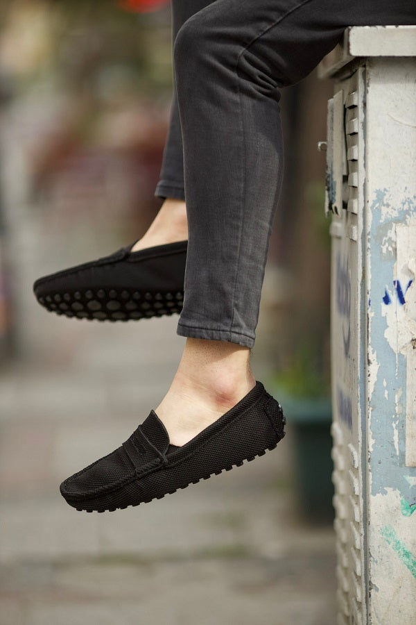 Black Knitwear Driving Loafer