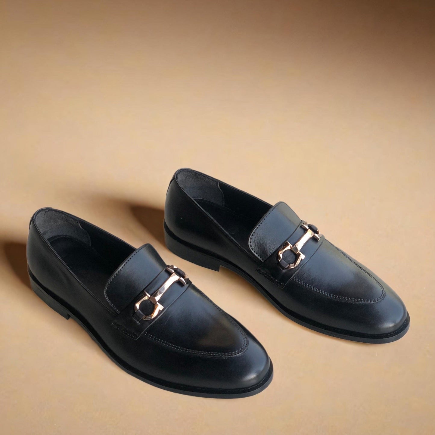 Black Crystal Buckle Loafer AL-65