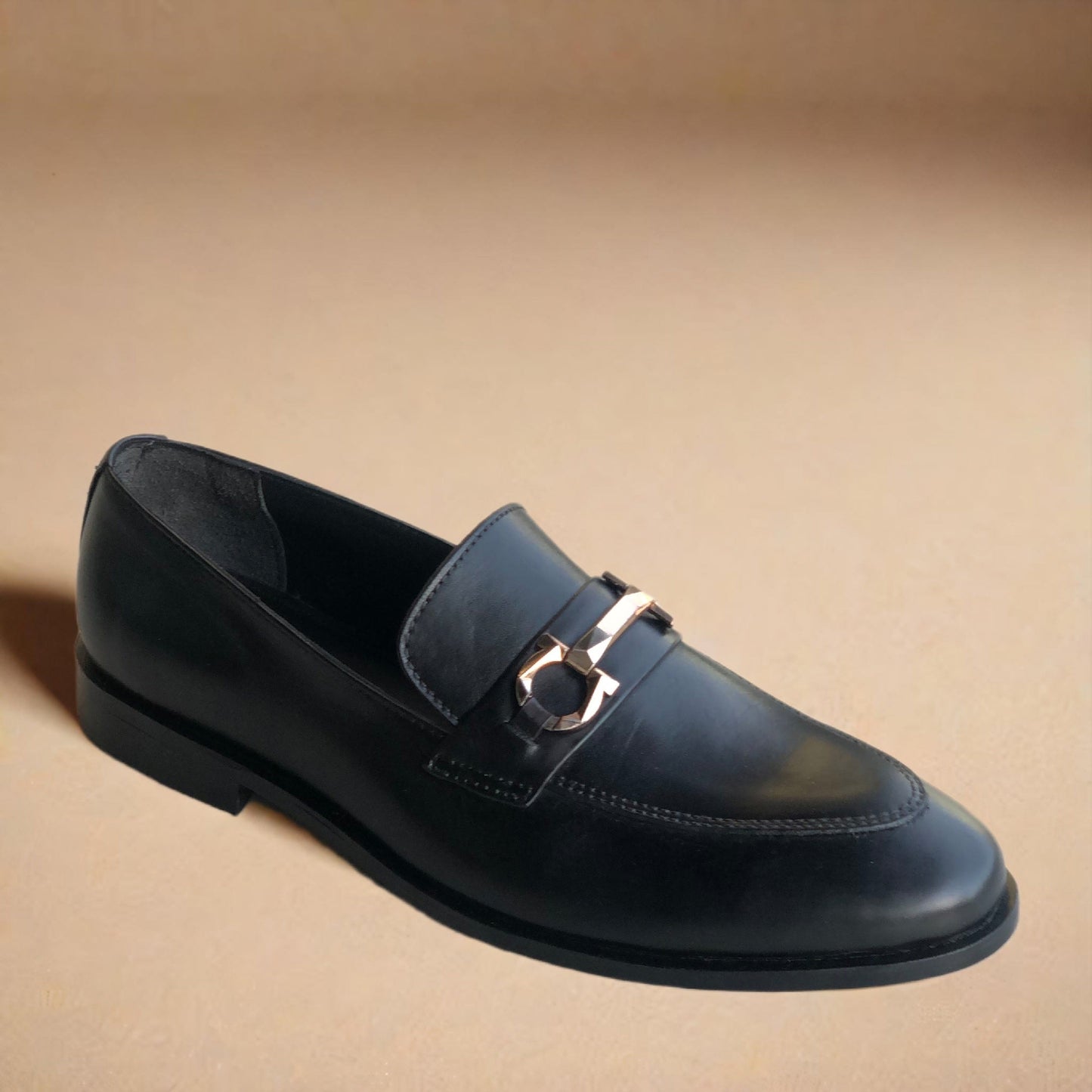 Black Crystal Buckle Loafer AL-65