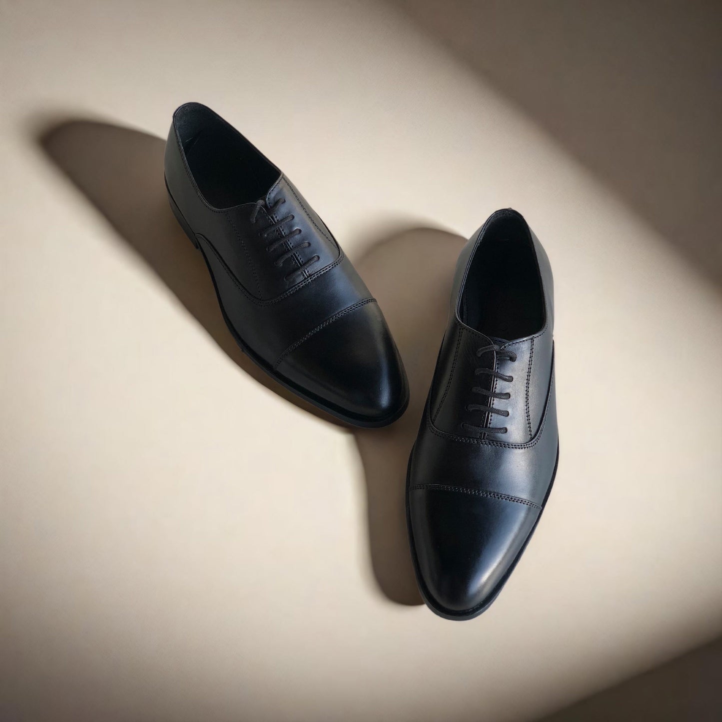 Black Captoe Oxford Shoes