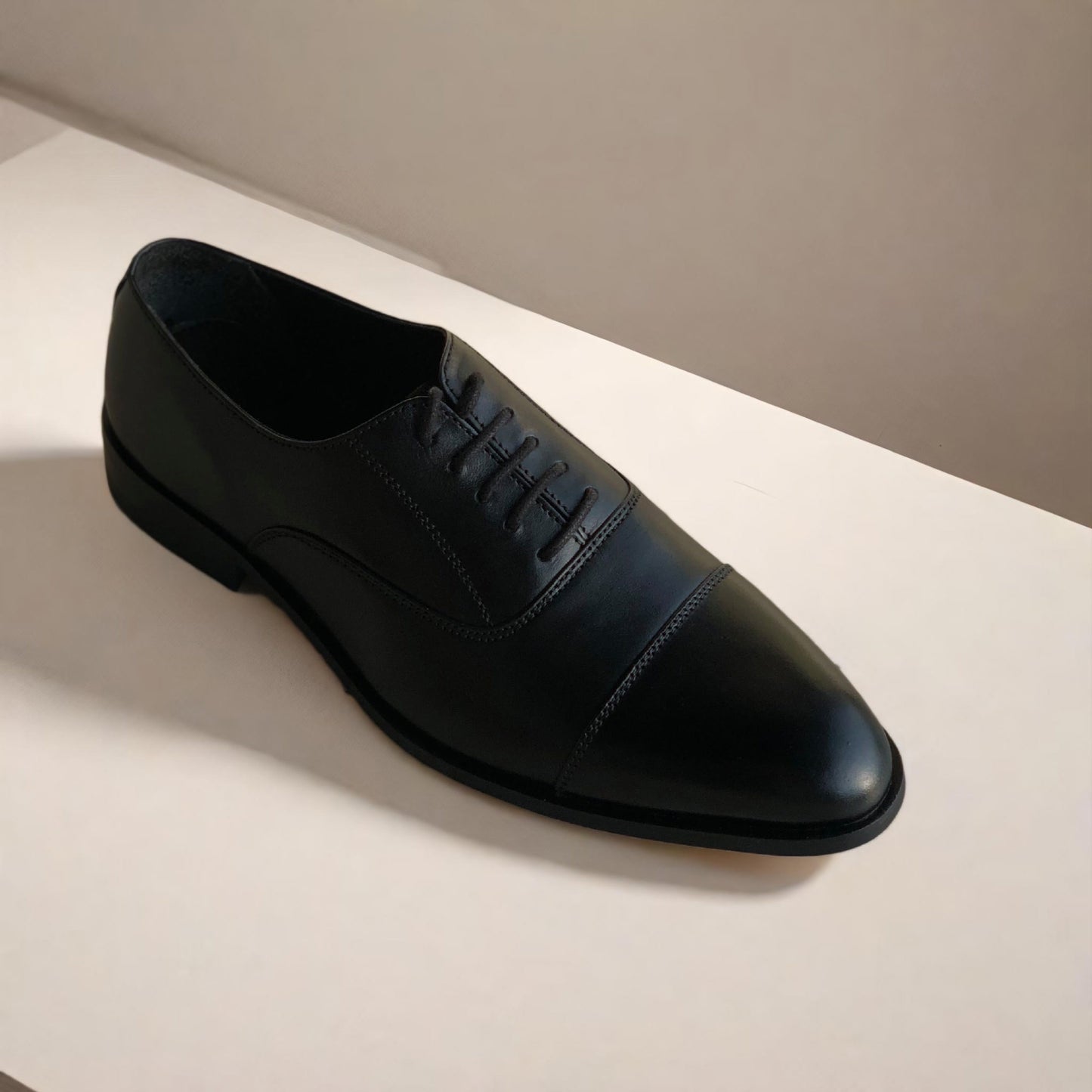 Black Captoe Oxford Shoes