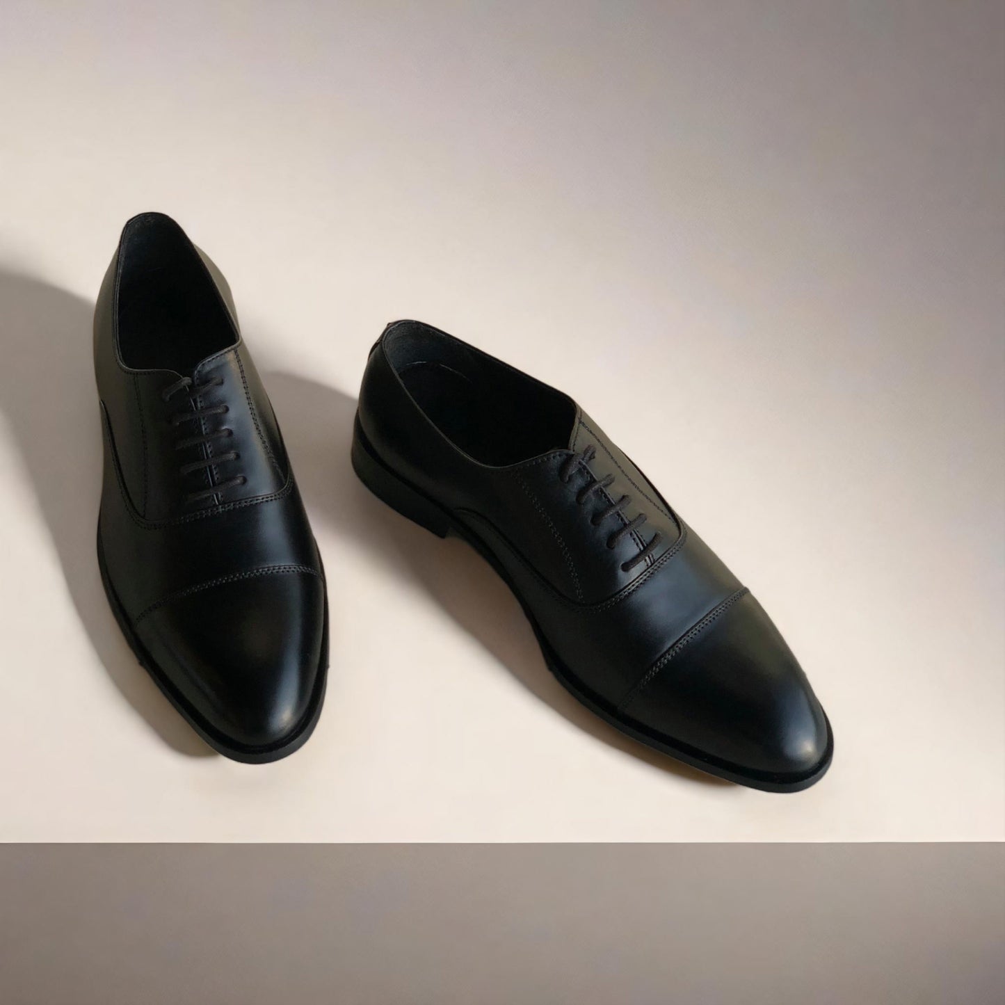 Black Captoe Oxford Shoes