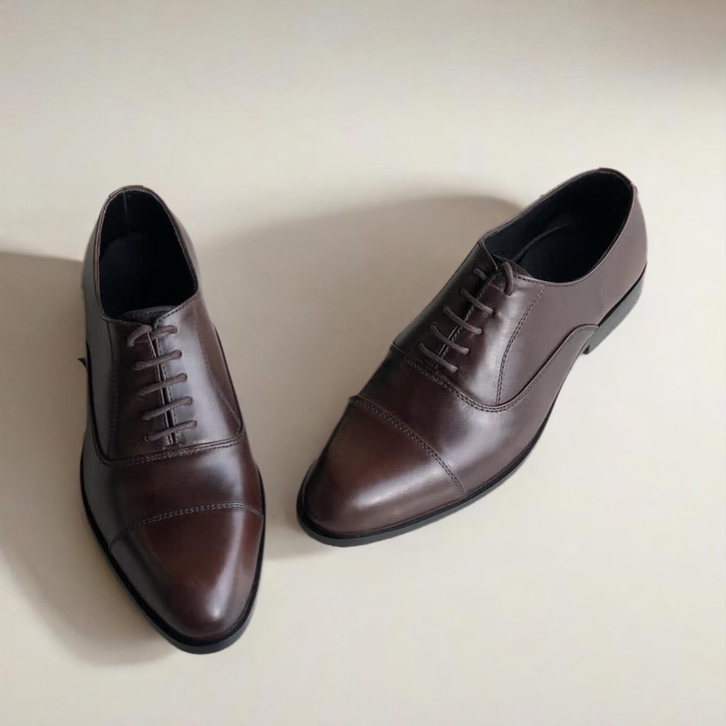 Brown Captoe Oxford Shoes