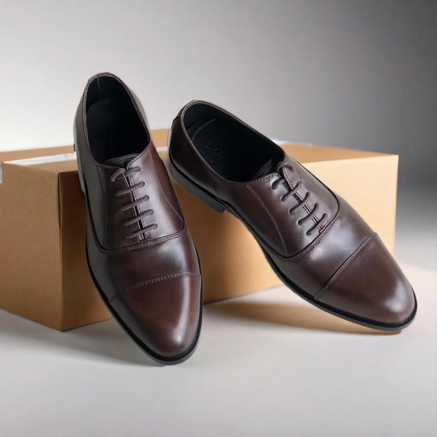Brown Captoe Oxford Shoes