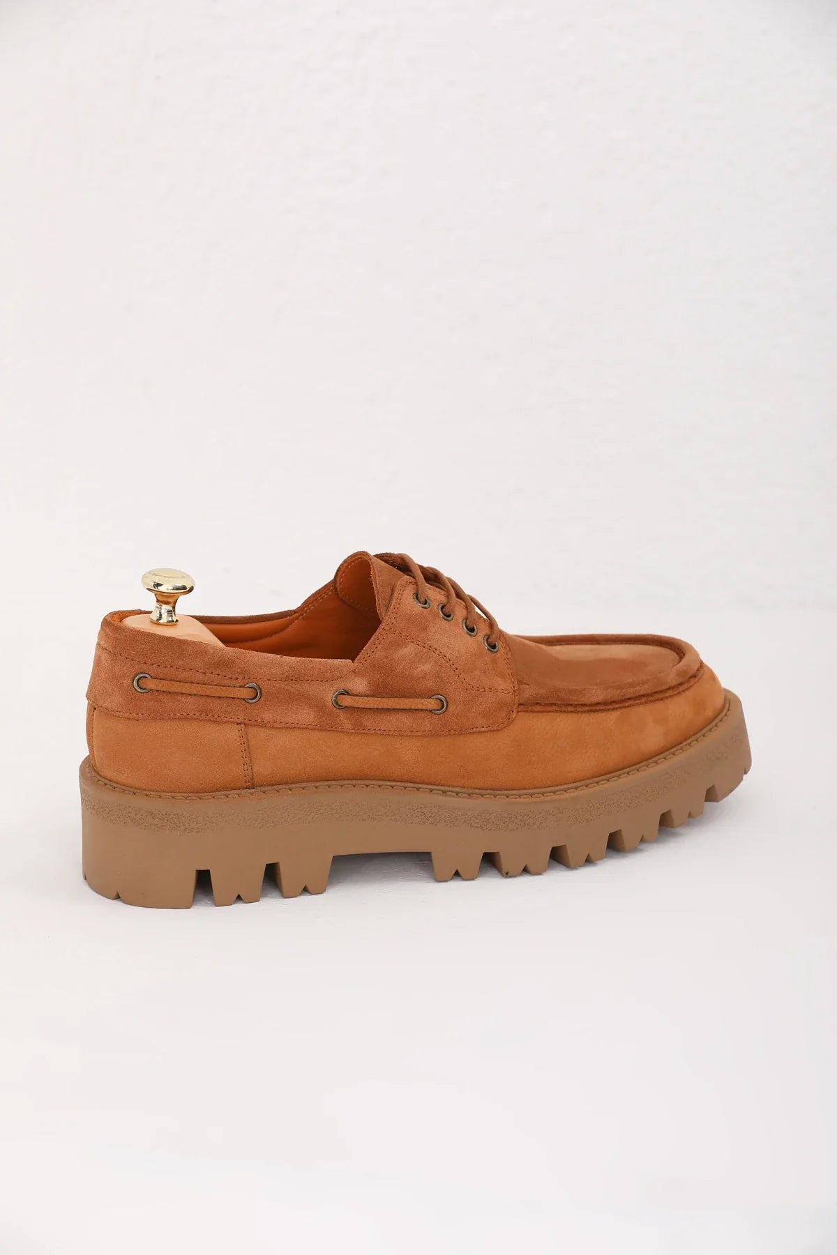 Tan Nubuck Derby Chunky Shoes