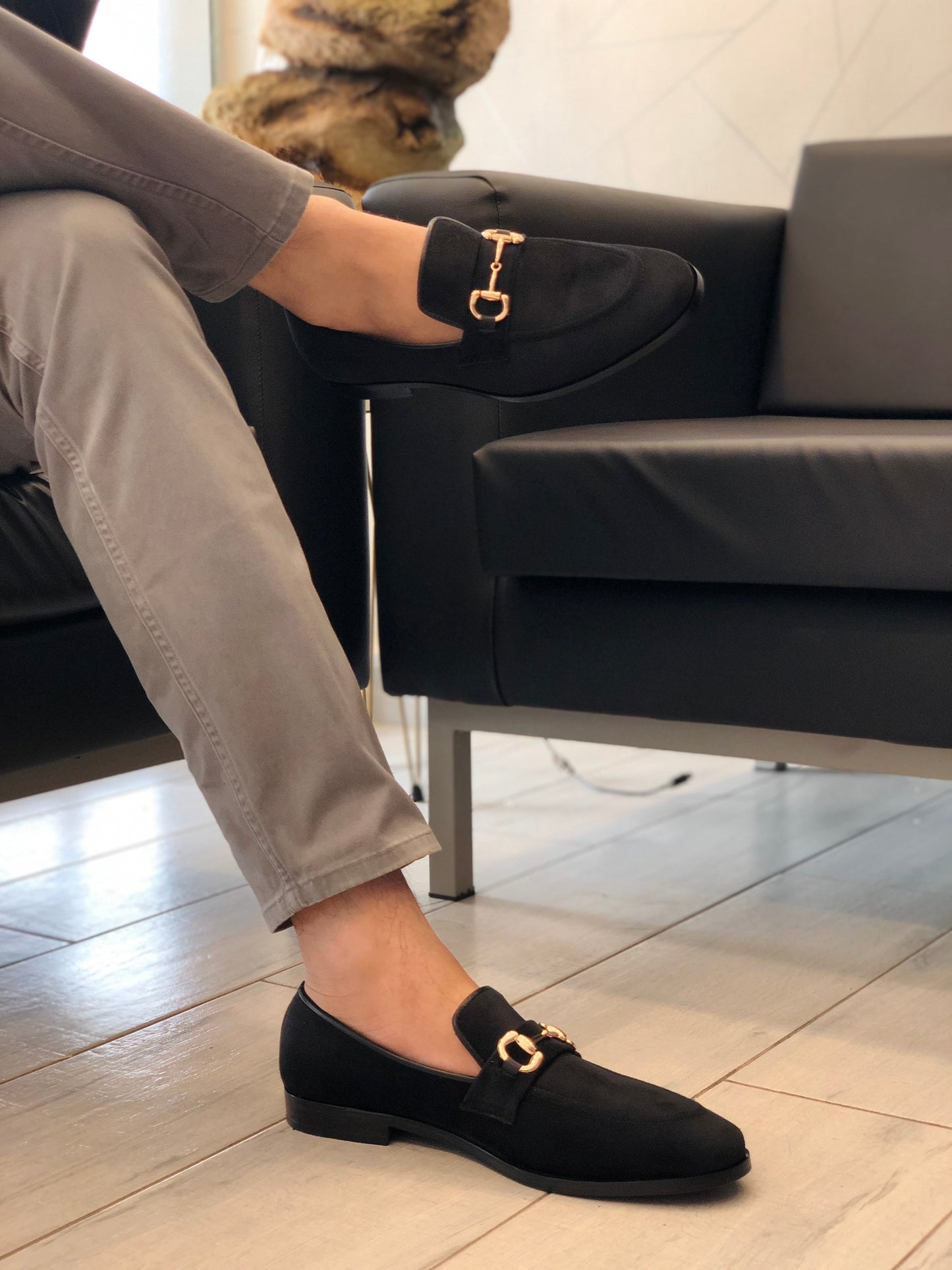 Black Velvet Loafer
