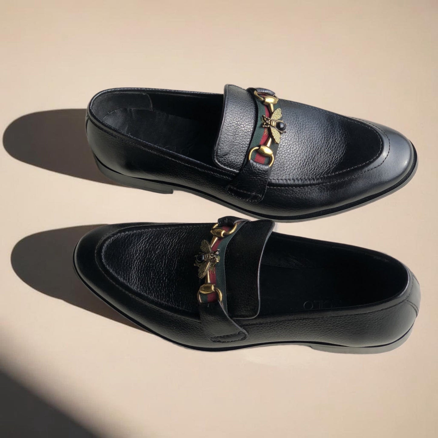 Black Milled Bee Loafers