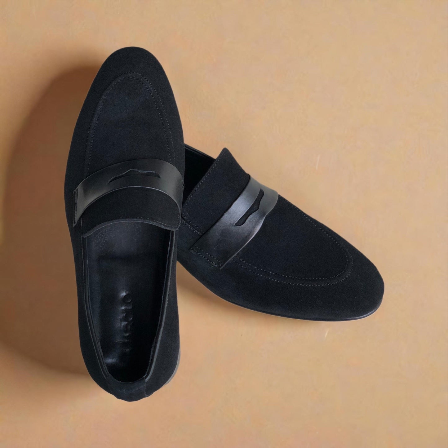 Black Suede Penny Loafer
