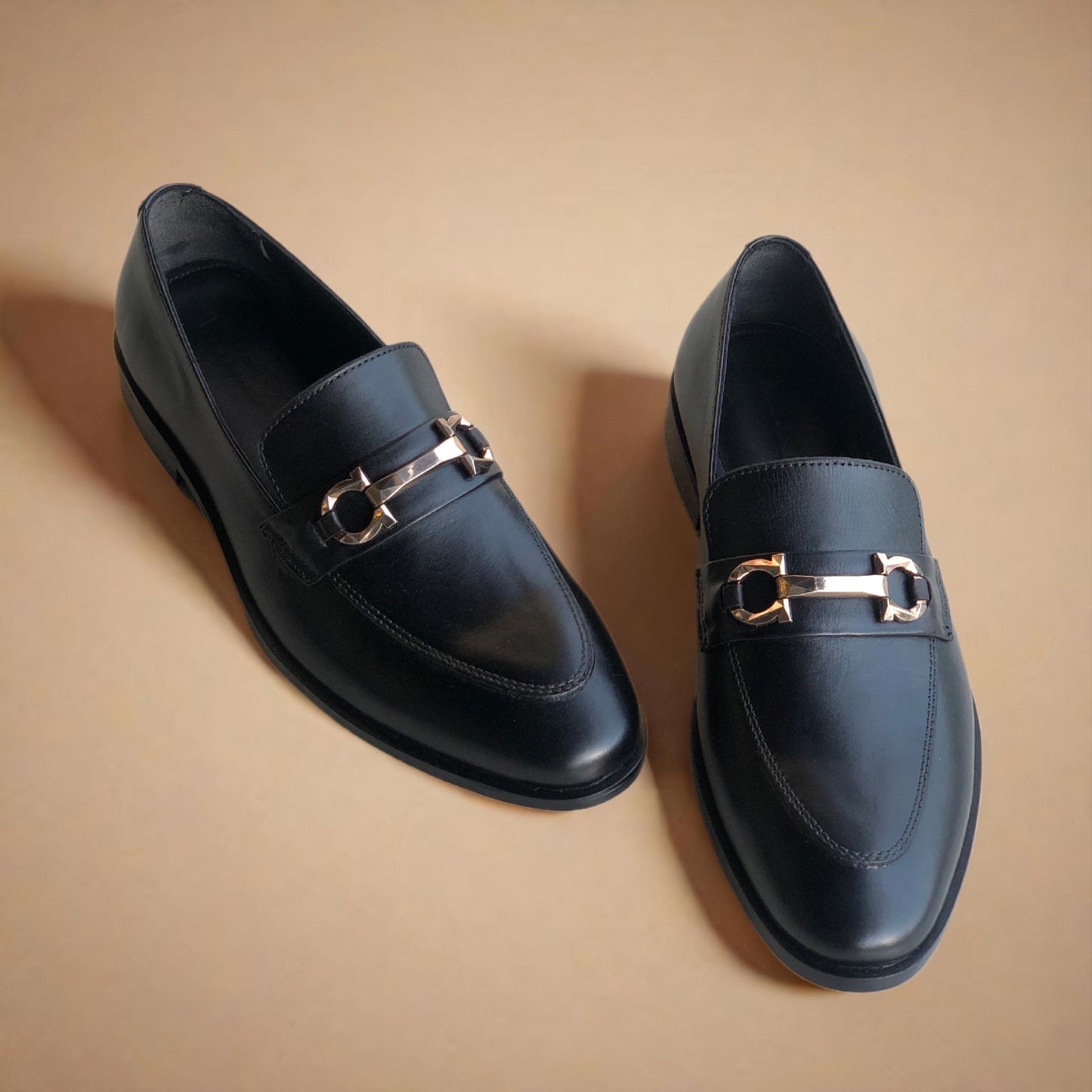 Black Crystal Buckle Loafer AL-65
