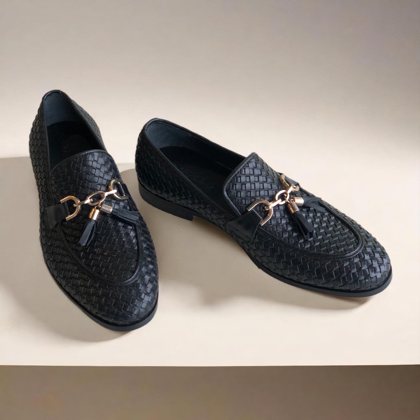 Black Knitting Tassel Loafer