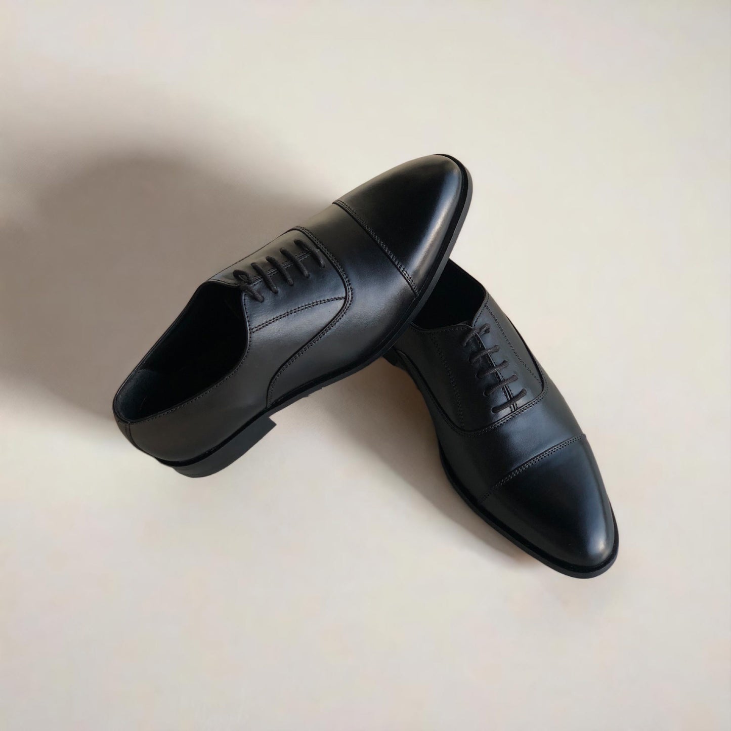 Black Captoe Oxford Shoes