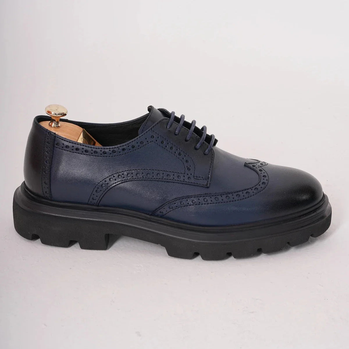 Blue Wingtip Laces Chunky